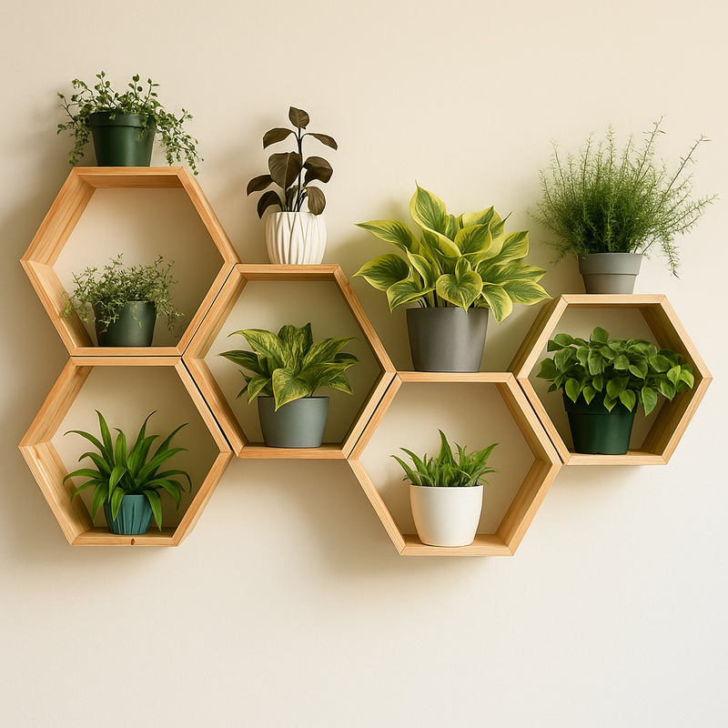 5 Nichos Colmeia Decorativos de Ambientes Madeira - TheckCasa