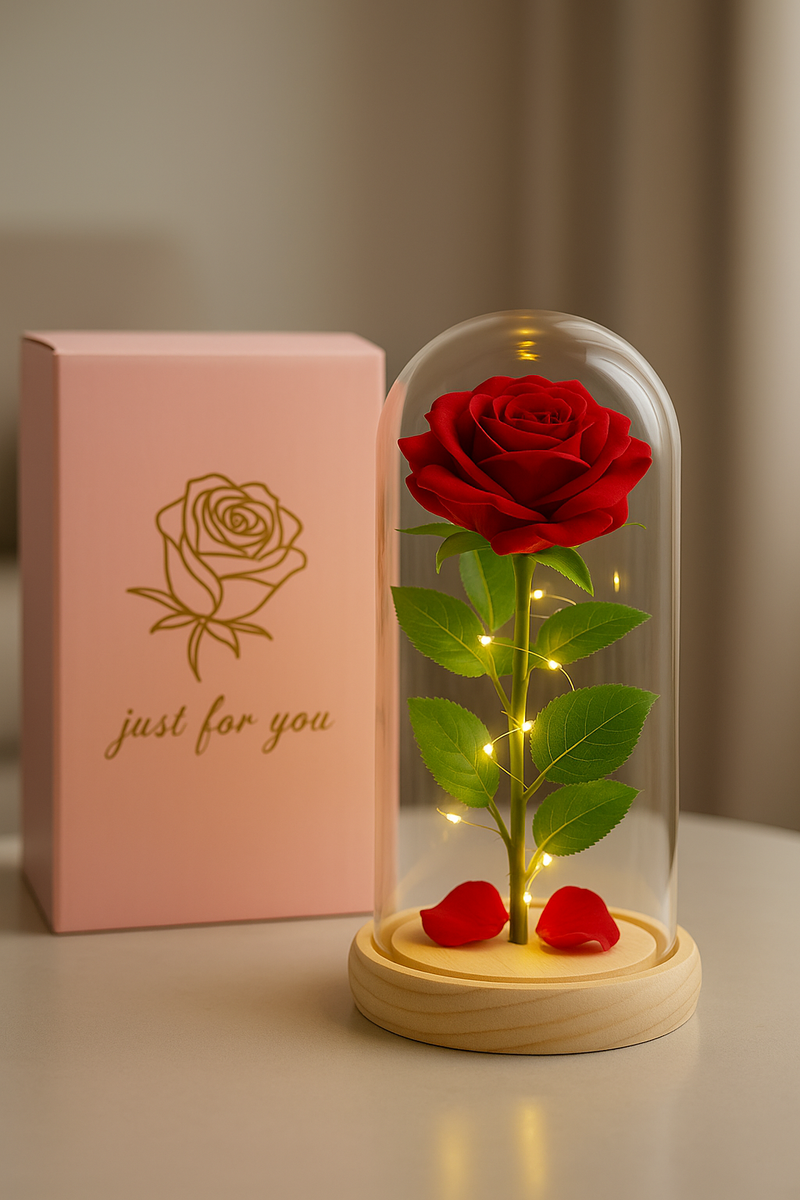 Rosa Encantada com LED – Inspirada em A Bela e a Fera - TheckCasa