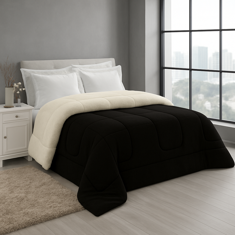 Coberdrom Casal Queen Sherpa Dupla Face Macio e Quentinho – Edredom Inverno com Tecido Pele de Carneiro 2,40m x 2,20m | TheckCas