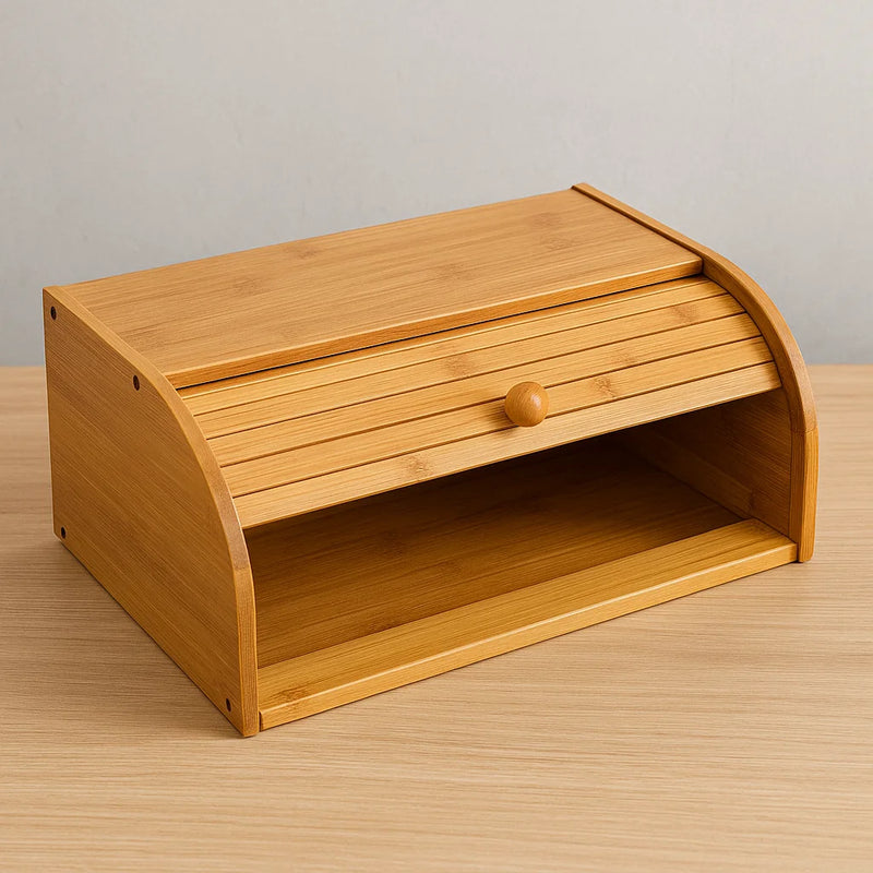 Porta-Pão de Bambu TheckCasa – Praticidade e Estilo Natural para sua Cozinha