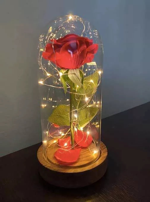 Rosa Encantada com LED – Inspirada em A Bela e a Fera - TheckCasa