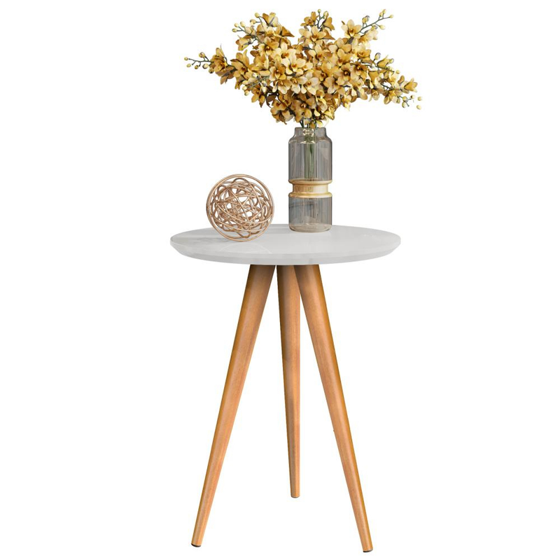 Mesa de Apoio Retrô 62cm Redonda com Pés Palito Decoração - TheckCasa