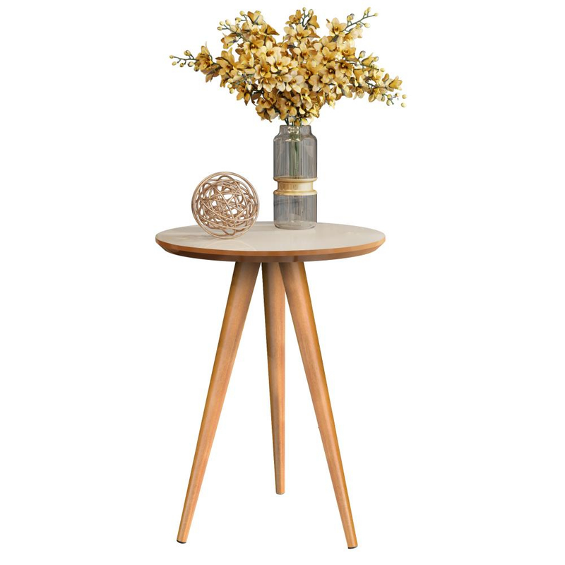 Mesa de Apoio Retrô 62cm Redonda com Pés Palito Decoração - TheckCasa