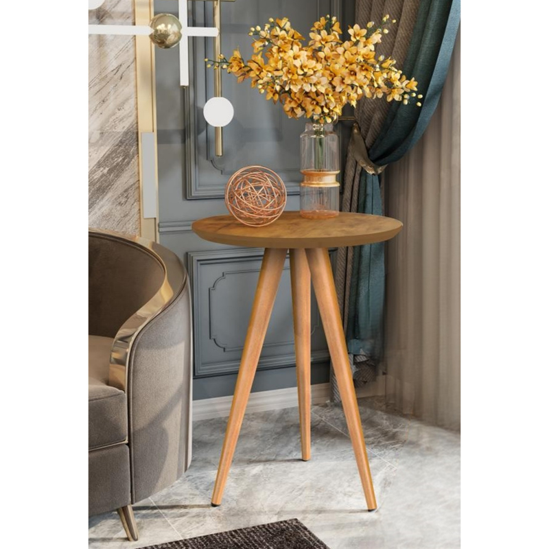Mesa de Apoio Retrô 62cm Redonda com Pés Palito Decoração - Cores