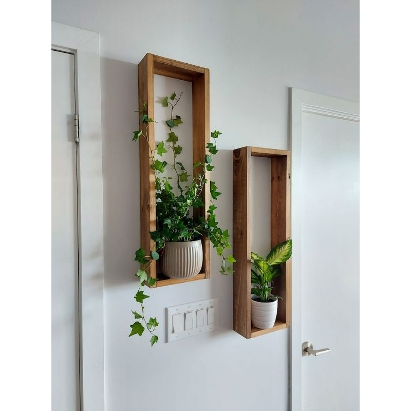 Kit 2 Nichos Retangular Decorativos Organizador Madeira Pinus