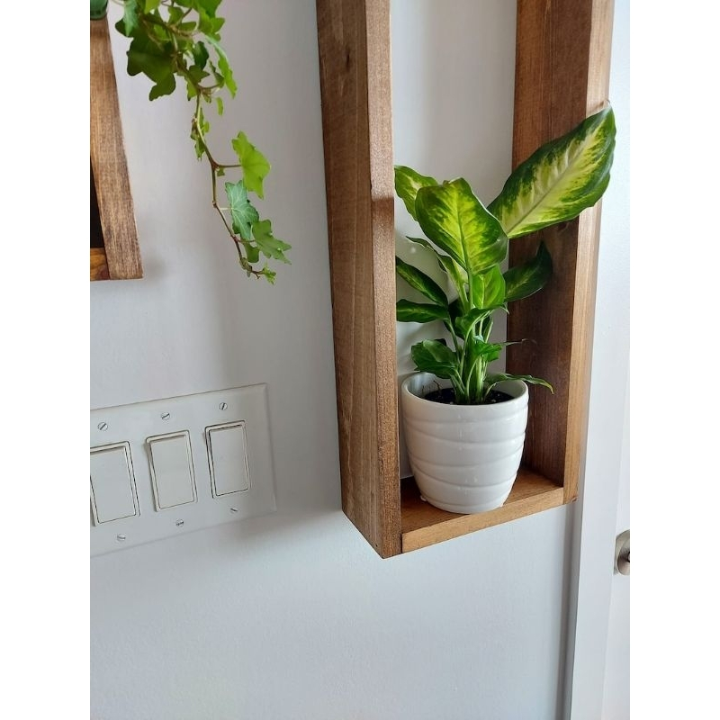 Kit 2 Nichos Retangular Decorativos Organizador Madeira Pinus