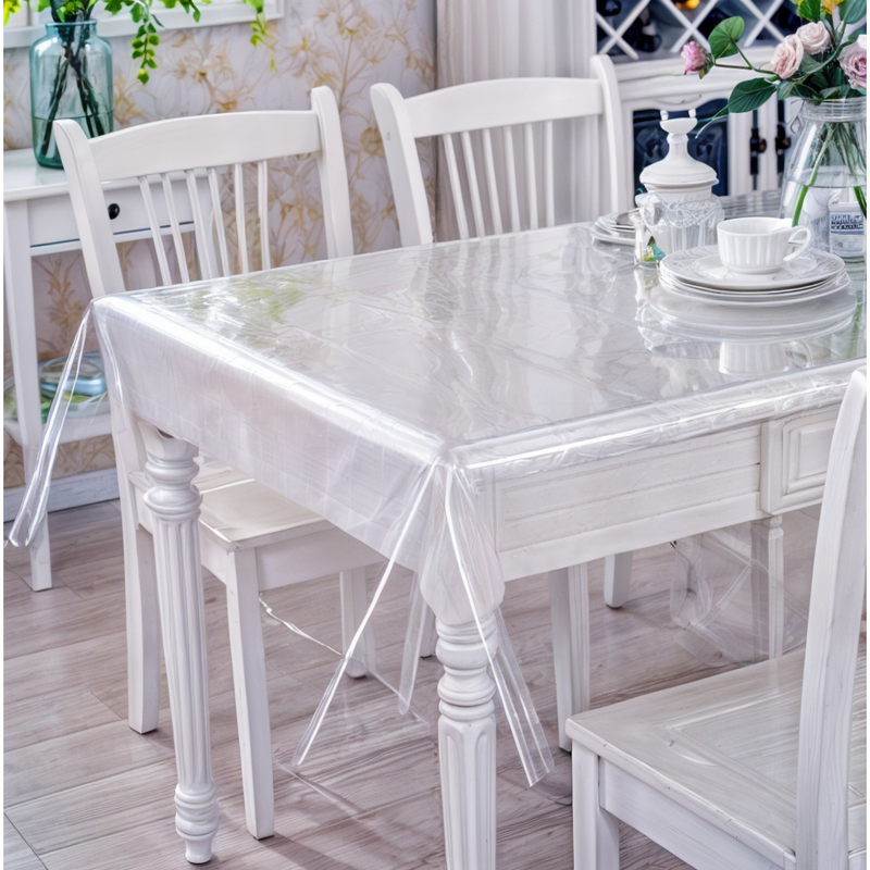 Toalha de Mesa Transparente Impermeável 2,00x1,40m em PVC Flexível – Proteja com Estilo | TheckCasa