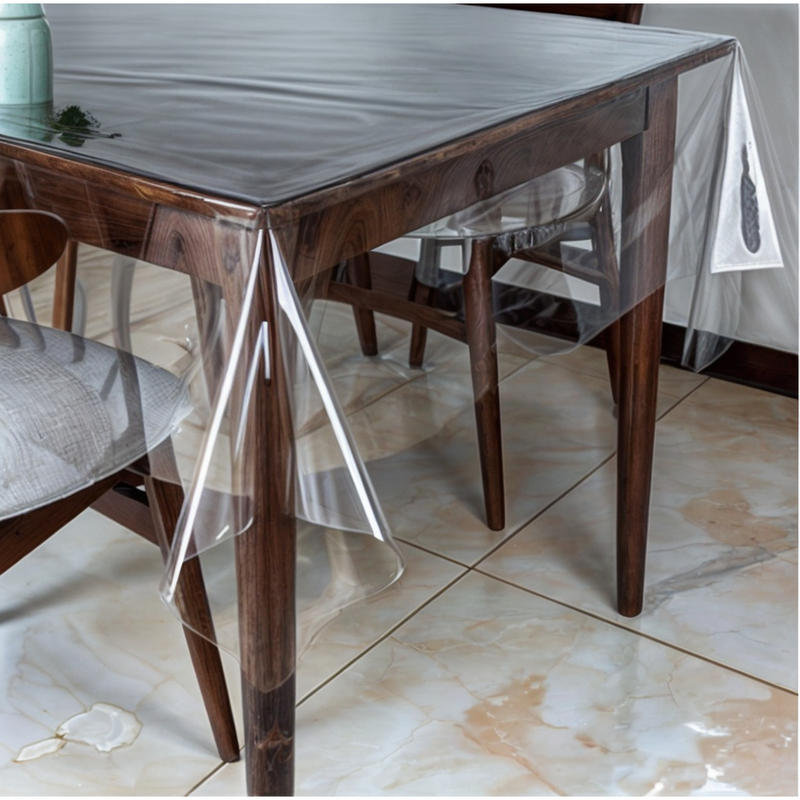 Toalha De Mesa Plastico Transparente Impermeável 2,00 X1,40m mesa retangular flexivel
