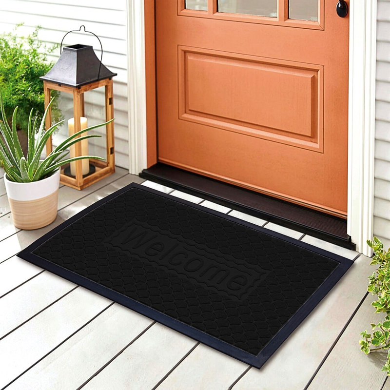 Tapete Capacho Porta Entrada 40 x 60 Borracha Antiderrapante Decorativo - TheckCasa