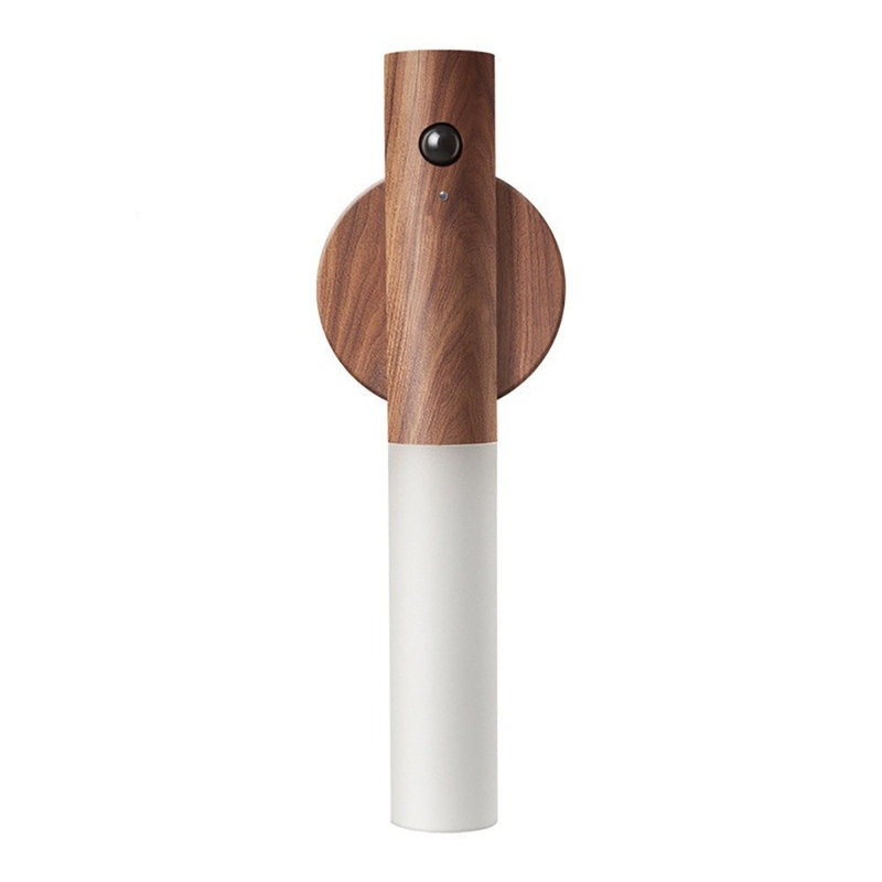 Luminaria Luz Led Recarregável Sensor de Movimento Arandela de Madeira Minimalista - TheckCasa