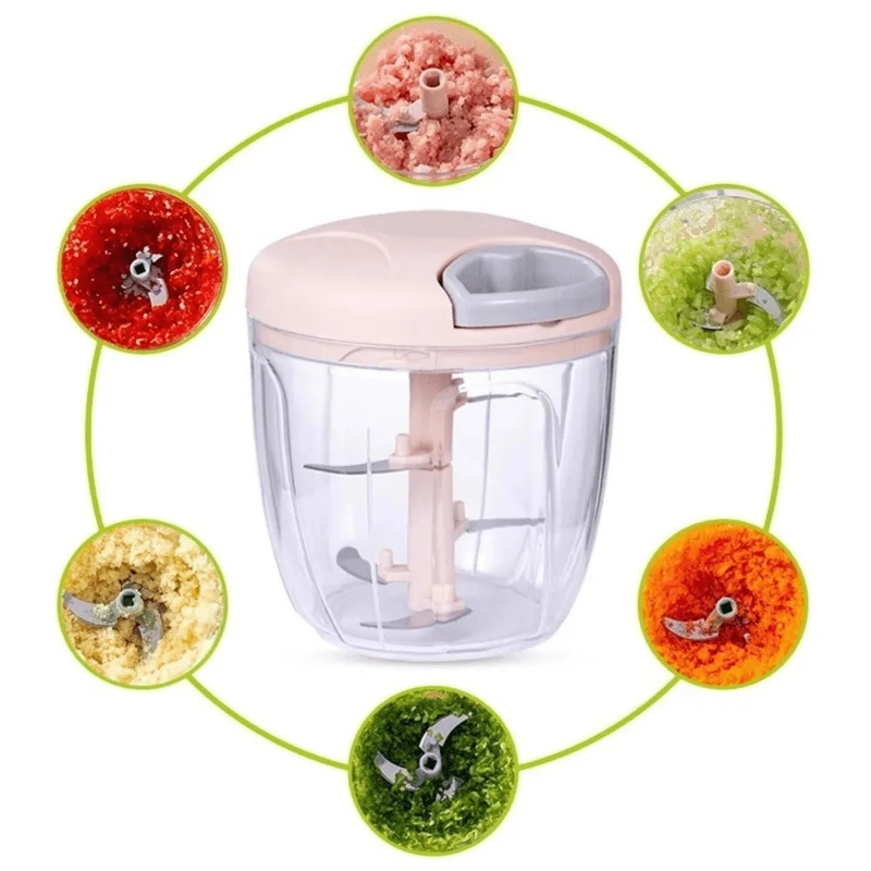 Processador De Alimentos Manual ML Com  Lâminas Triturador Colorido Fatie E Triture Com Agilidade
