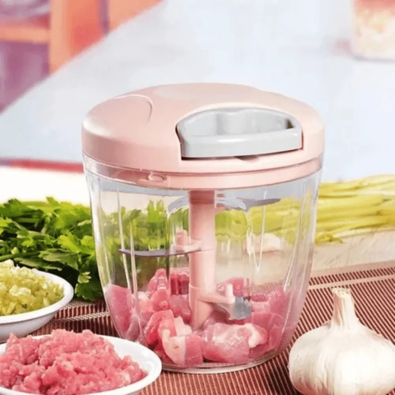 Processador De Alimentos Manual ML Com  Lâminas Triturador Colorido Fatie E Triture Com Agilidade