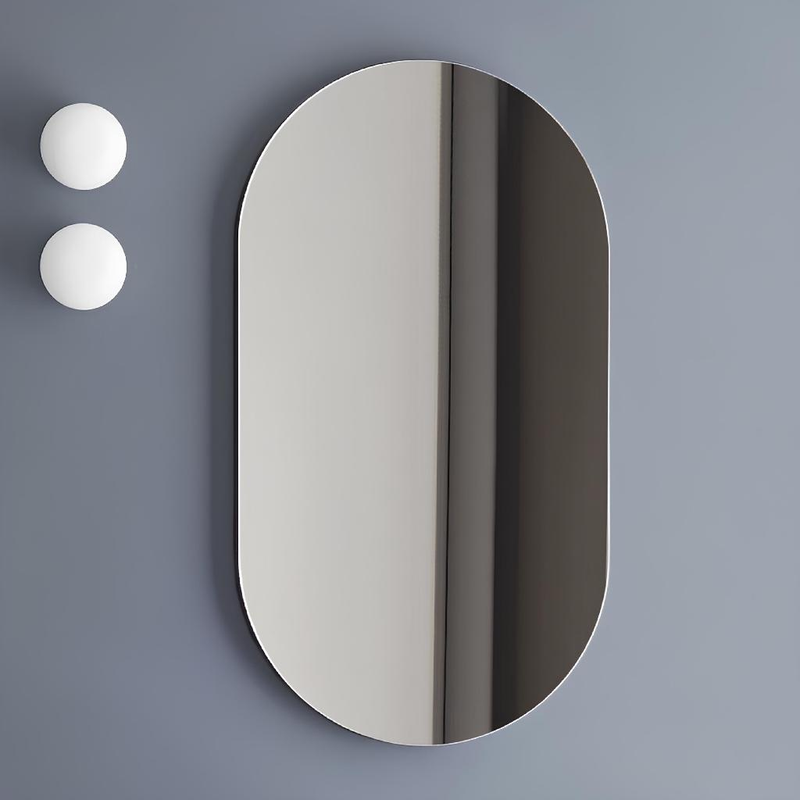 Espelho Oval Grande Adesivo De Parede Banheiro Sala Quarto - ENVIO IMEDIATO