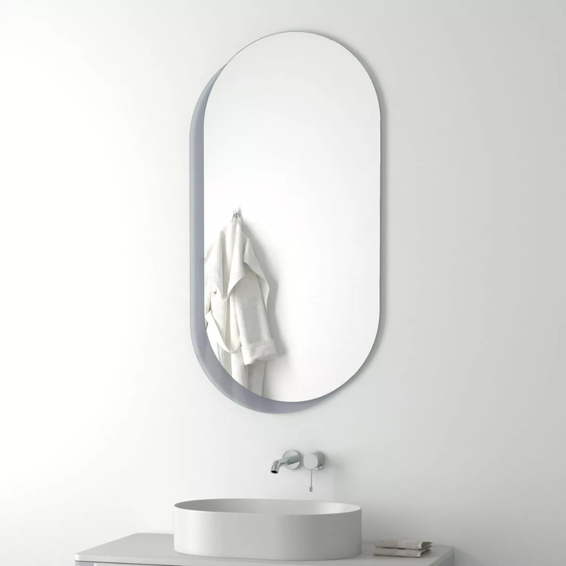 Espelho Oval Grande Adesivo De Parede Banheiro Sala Quarto - ENVIO IMEDIATO