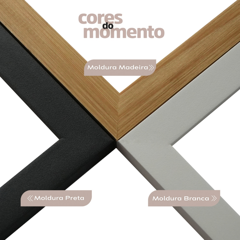 Kit 3 Quadros Decorativos Folhagem Dourada Gold Sala Grande Moderno