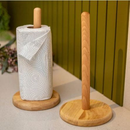 Suporte Bambu Porta Papel Toalha Para Mesa Bancada Rolo Acabamento Suporte Papel Toalha