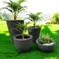 Kit 04 Vasos para Planta Flor Casa Jardim Varanda Coluna Redonda N1 N2 Bojo N1 + Bacia N1 com prato  - TheckCasa