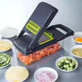 Fatiador De Cozinha Multiuso Profissional , Aço Inoxidável 16 Em 1 , Cortador , Ralador , Legumes , Frutas , Alimentos - TheckCasa
