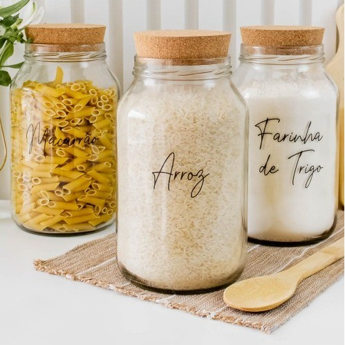 Pote de Mantimentos 3,2 litros Vidro | Tampa/Vedação por Rolha | Pote Hermetico