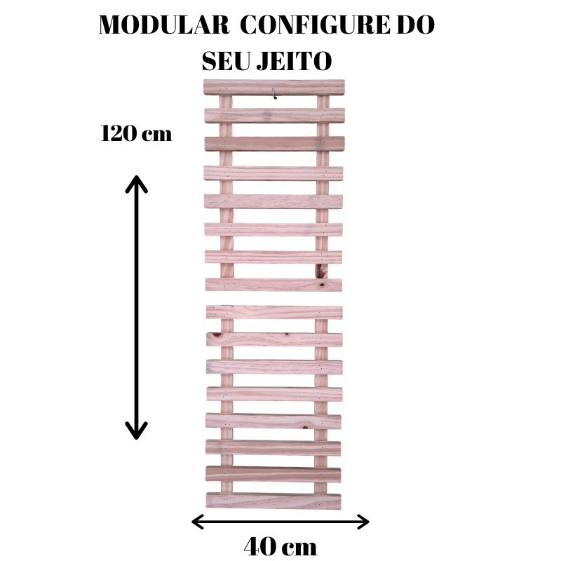 Painel Vertical treliça de Madeira para horta em varanda Interna e Externa kit com 02 treliça