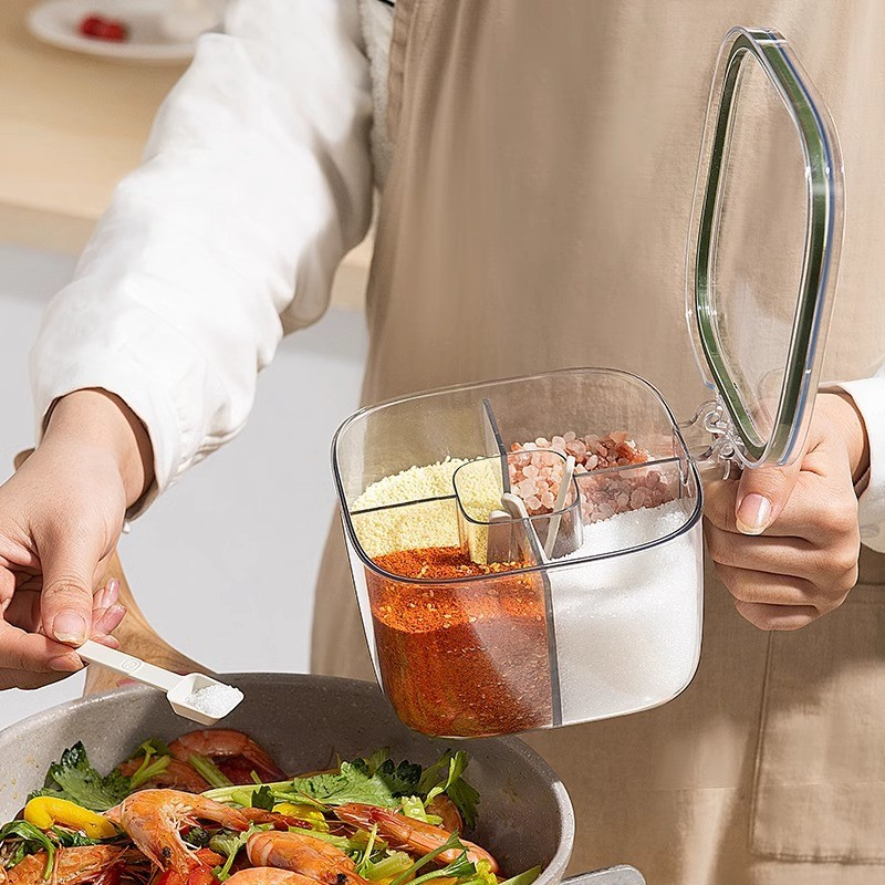 BR- Caixa De Especiarias Cozinha Doméstica Conjunto De Potes De Especiarias Uma Pimenta De Sal Garrafas De Especiarias