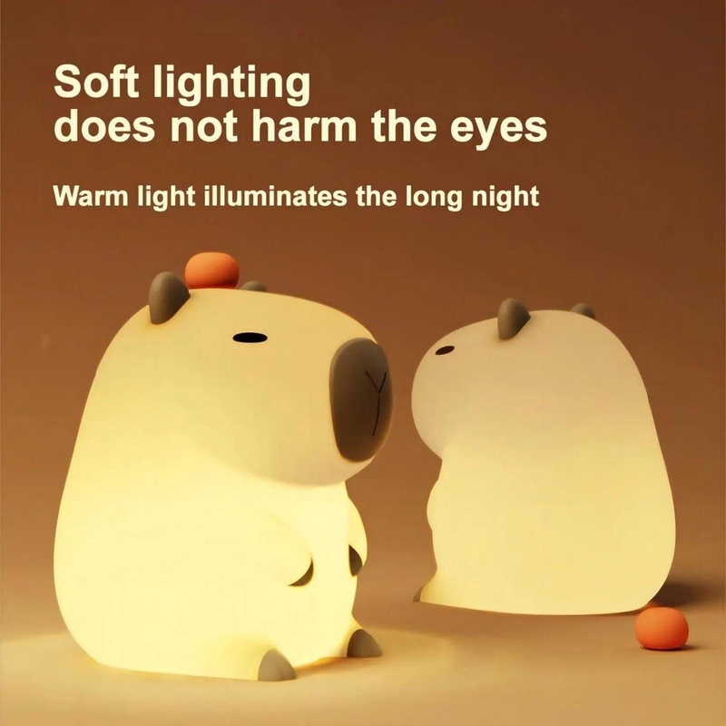 Luminária Capybara Silicone Sleep Night Light USB Luz Nocturna Recarregável LUMINARIA Tiktok