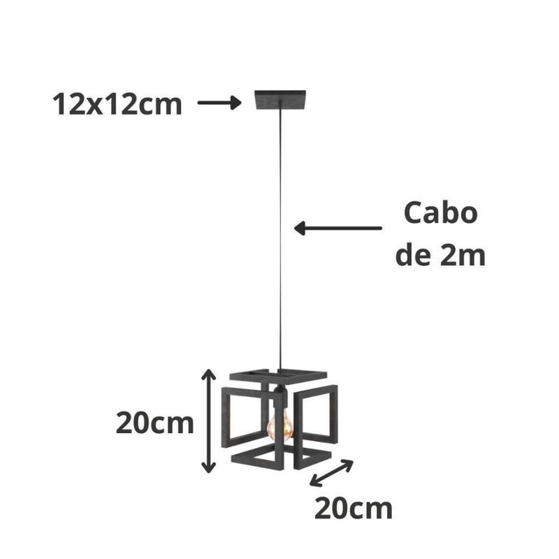 Pendente Luminária Infinity Industrial Preto